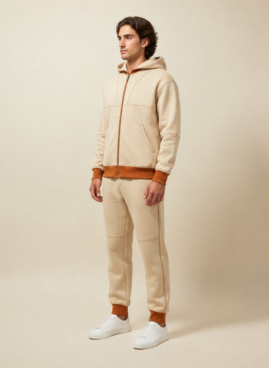 Grid Stitch Hoodie — view at 45°